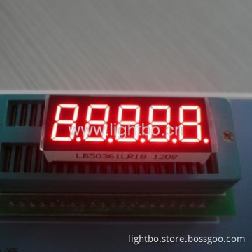 5 Digit 0.36 Inch Common Cathode Super Bright Red 7 Segment Led Display-36.5 X 14 X 7mm 